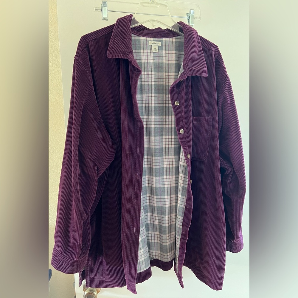 LL Bean The Big One Corduroy Shirt - Grape - 3X
